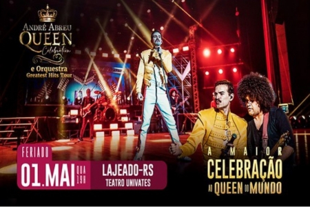 Queen Celebration: Andr Abreu retorna ao Teatro Univates para interpretar os maiores sucessos de Freddie Mercury em tributo emocionante