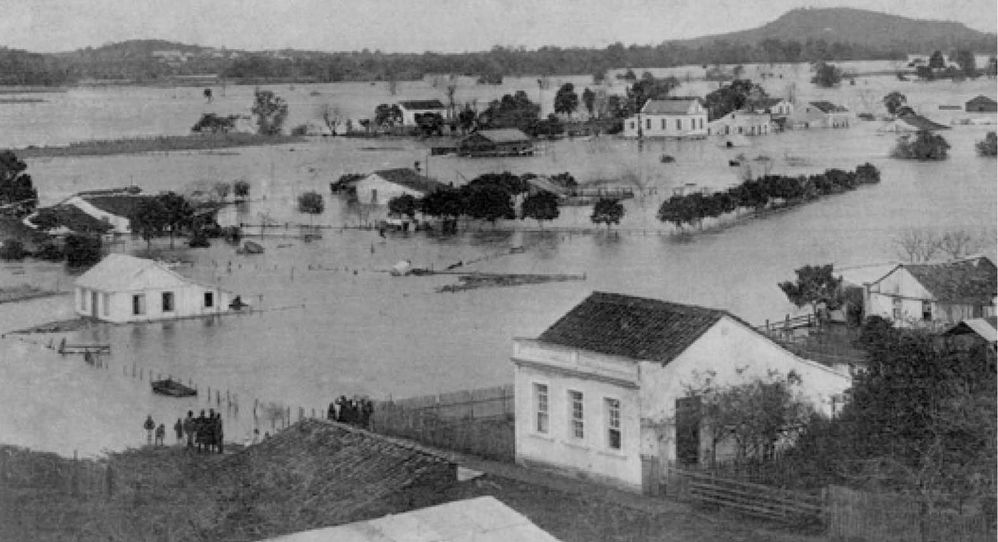 Registro da enchente de 1941 em um ponto na região