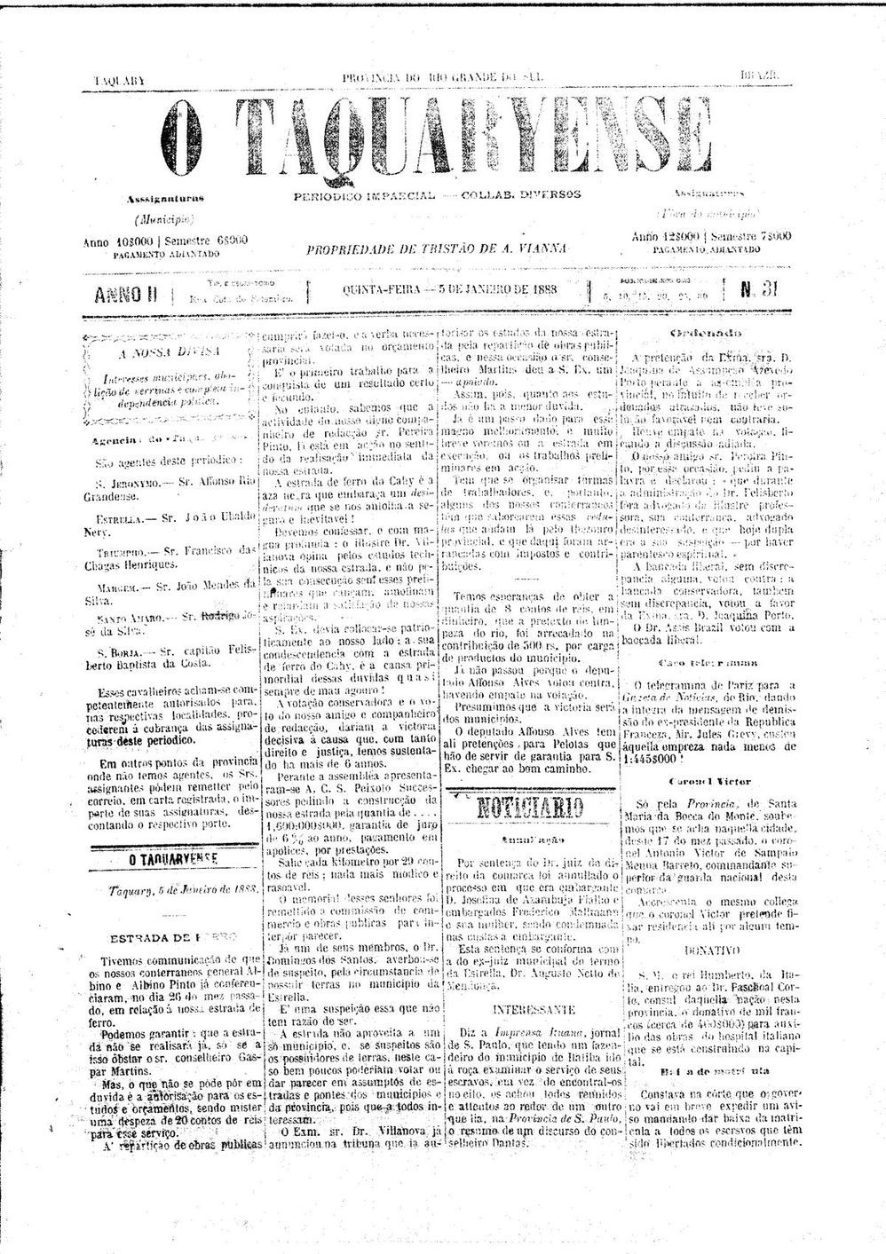 Páginas de O Taquaryense