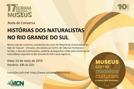 Museu de Cincias Univates e CCHS realizam Roda de Conversa: Histrias dos Naturalistas no Rio Grande do Sul