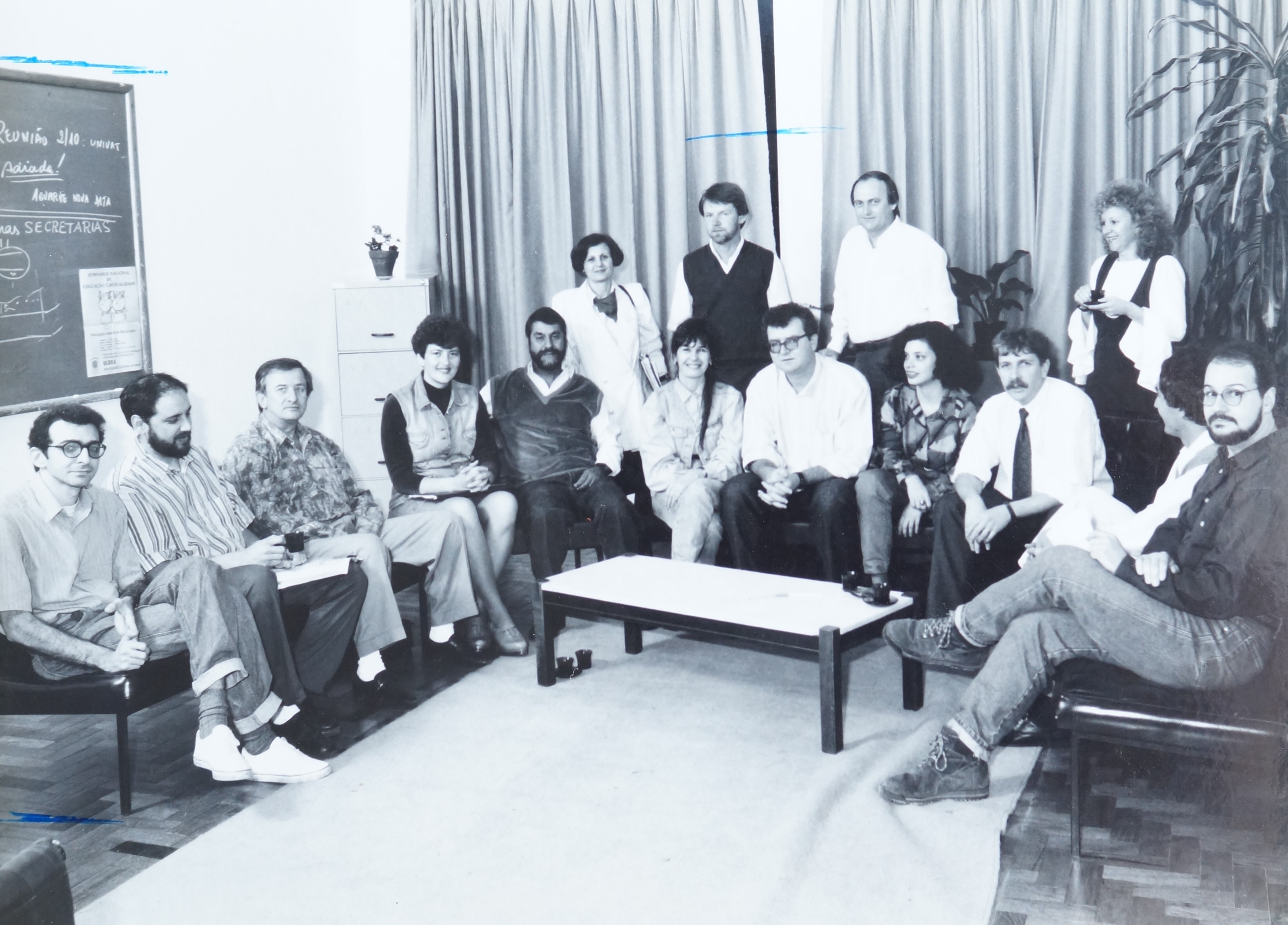 Ney Lazzari e professores em 1987