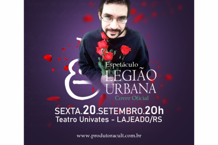 Nath Mariani, intrprete de Renato Russo, estar no Teatro Univates para reproduzir os maiores clssicos da banda Legio Urbana