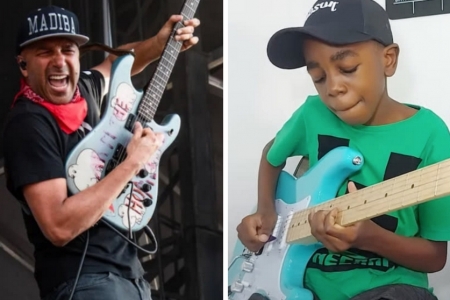 Tom Morello compartilha vdeo de brasileiro de 10 anos tocando guitarra