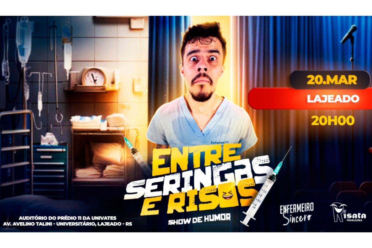 “Entre Seringas e Risos” é o segundo solo de stand-up de Stall.