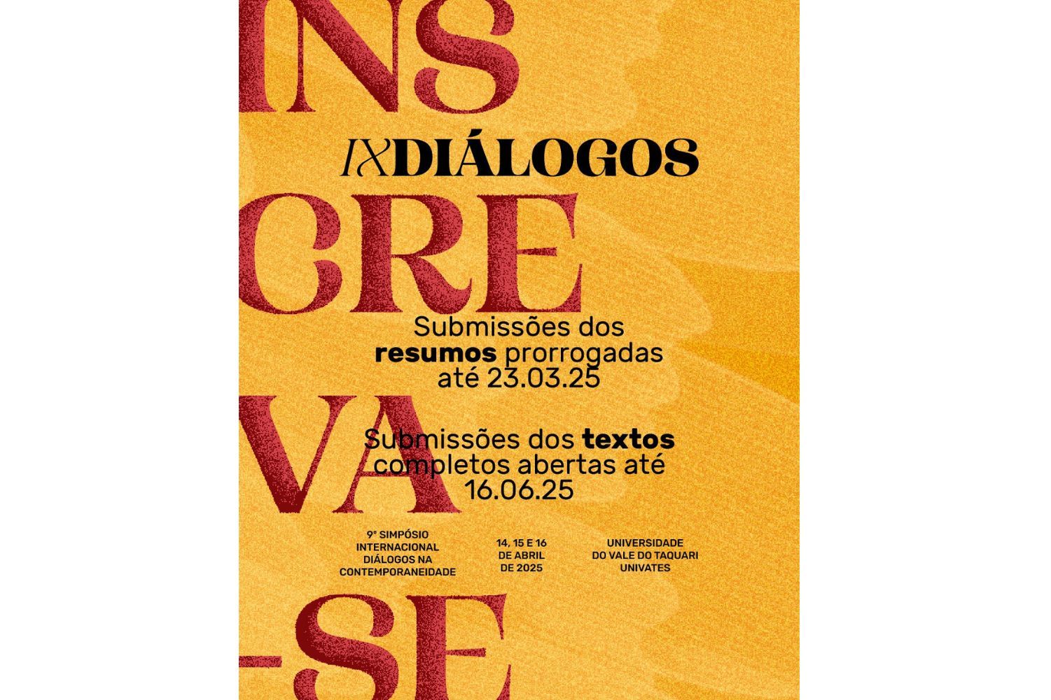 Prazo para submissões de trabalhos encerra no próximo domingo, 23 de março.